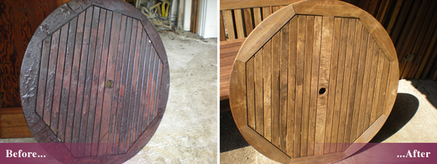 Garden furniture stripping