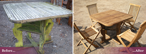 Garden furniture stripping