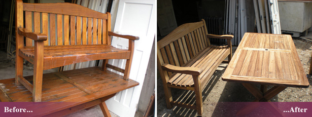 Garden furniture stripping